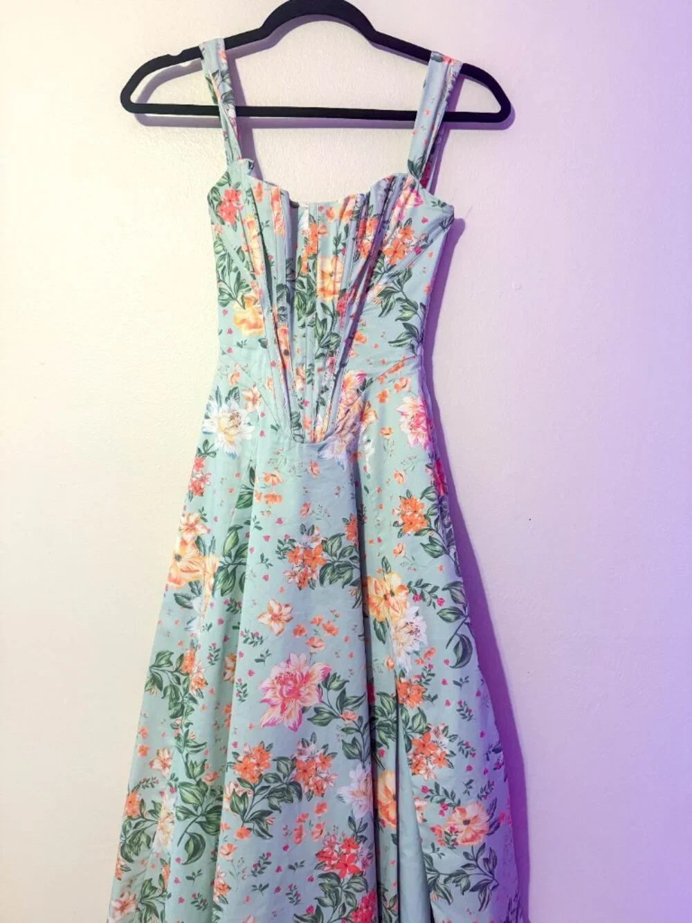 HOUSE OF CB Saira Floral Lace-Up Corset Cocktail Dress (XS) *NWOT* - Picture 9 of 13